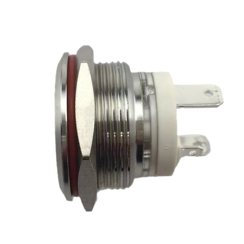 New 19mm MAX Current 16A Metal Push Button Switch Waterproof IP65 Momentary 24V with Blue LED Light