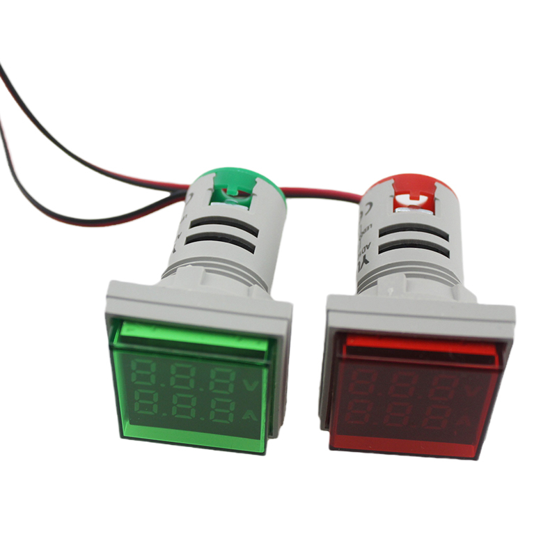 AD101-22VAMS 22mm Square Panel Meter Indicator Voltmeter Ammeter Volt Meter With Signal Light