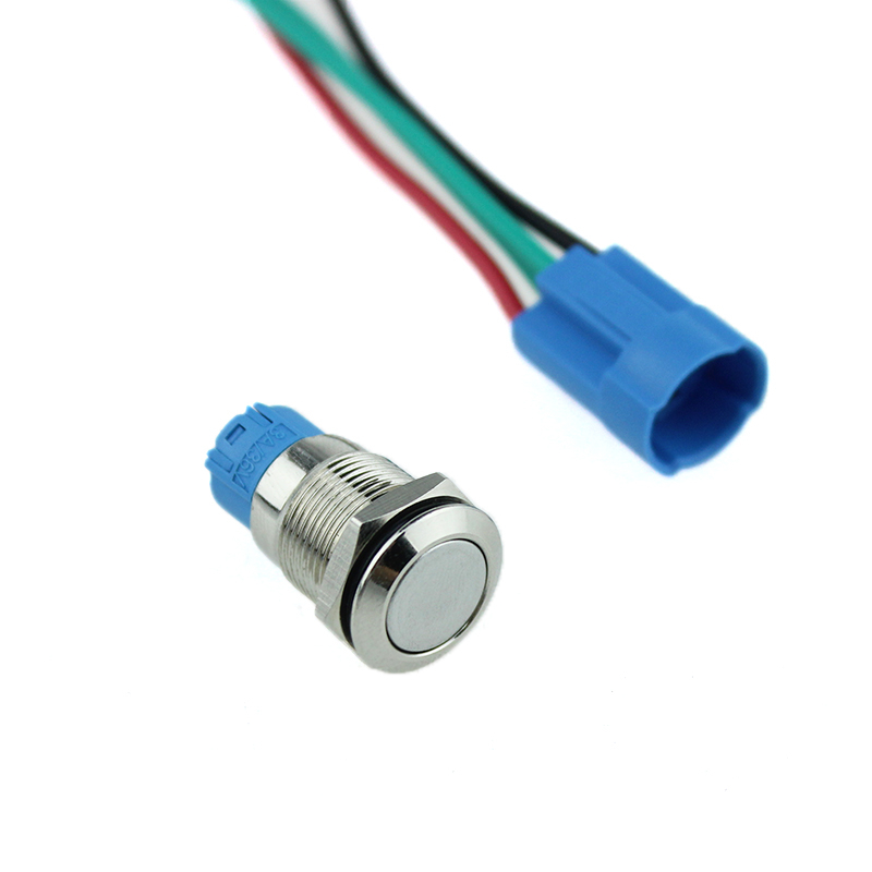 12mm ABS12C-P1 flat head Momentary 220VAC COPPER push button switch