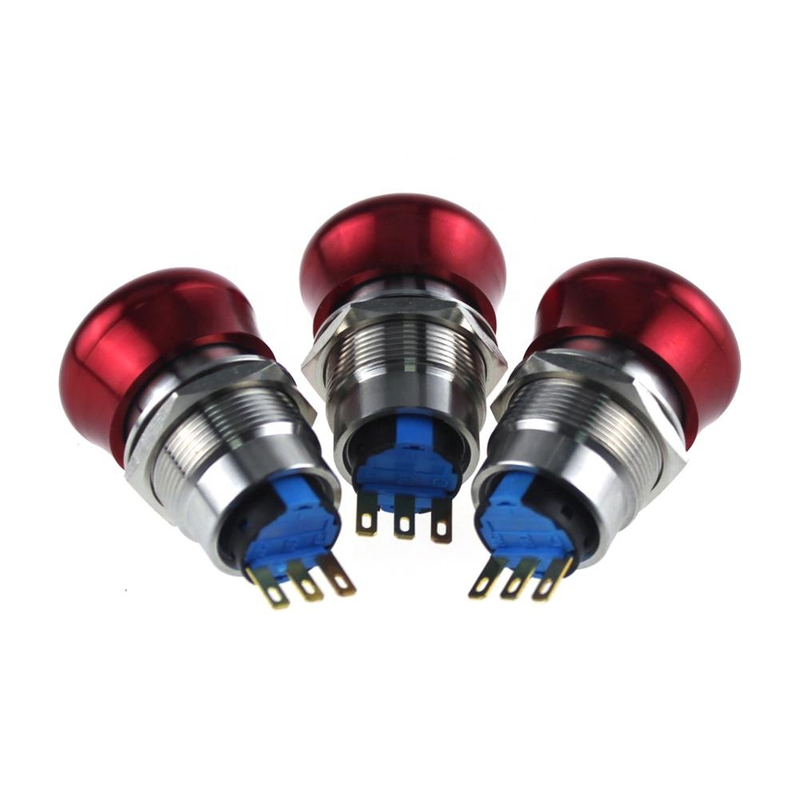 22mm IP67 stainless steel industrial emergency stop button switch