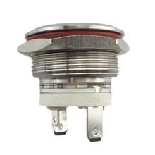 New 19mm MAX Current 16A Metal Push Button Switch Waterproof IP65 Momentary 24V with Blue LED Light