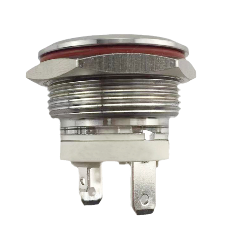 New 19mm MAX Current 16A Metal Push Button Switch Waterproof IP65 Momentary 24V with Blue LED Light