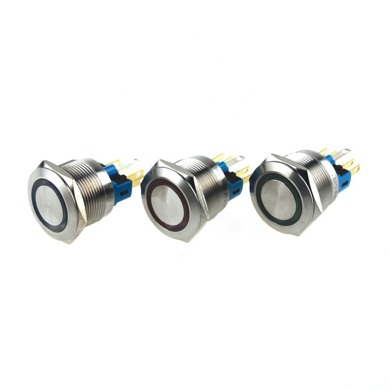ABS22S-P11-E 22mm momentary switch LED metal push button switch