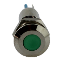 flat head Pin type 1NO copper nickel plated DC12V Metal button indicator light without wire