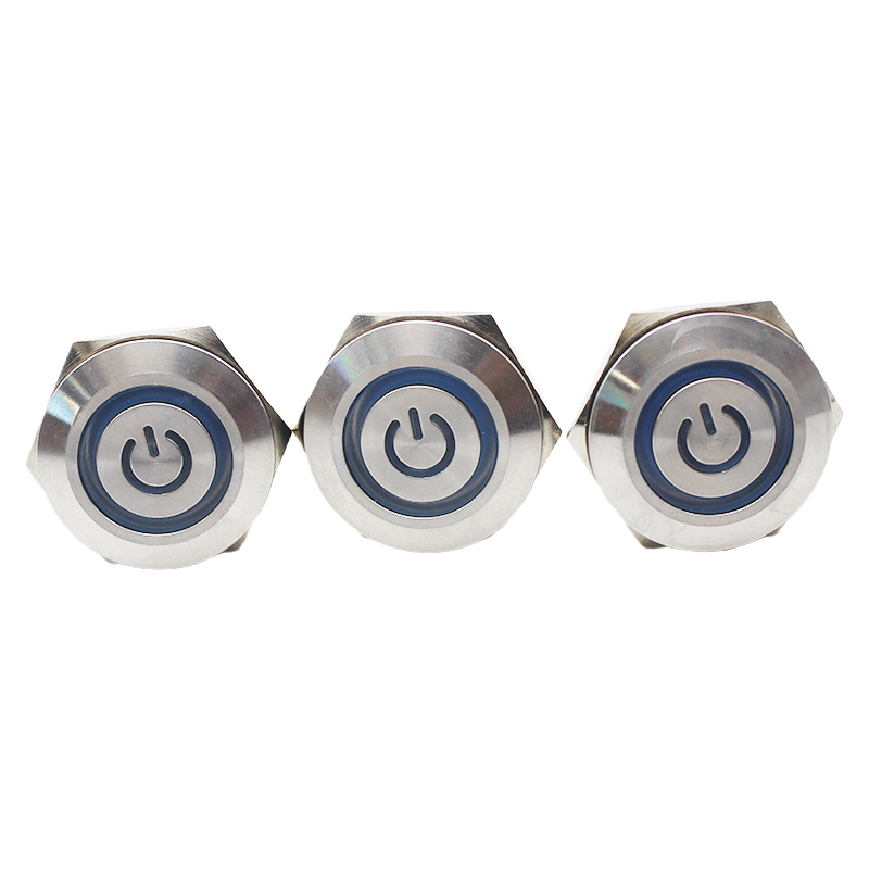25mm ABS25S-P11-CB-24V IP67waterproof Metal Push Button Switch with Momentary 1NO1NC