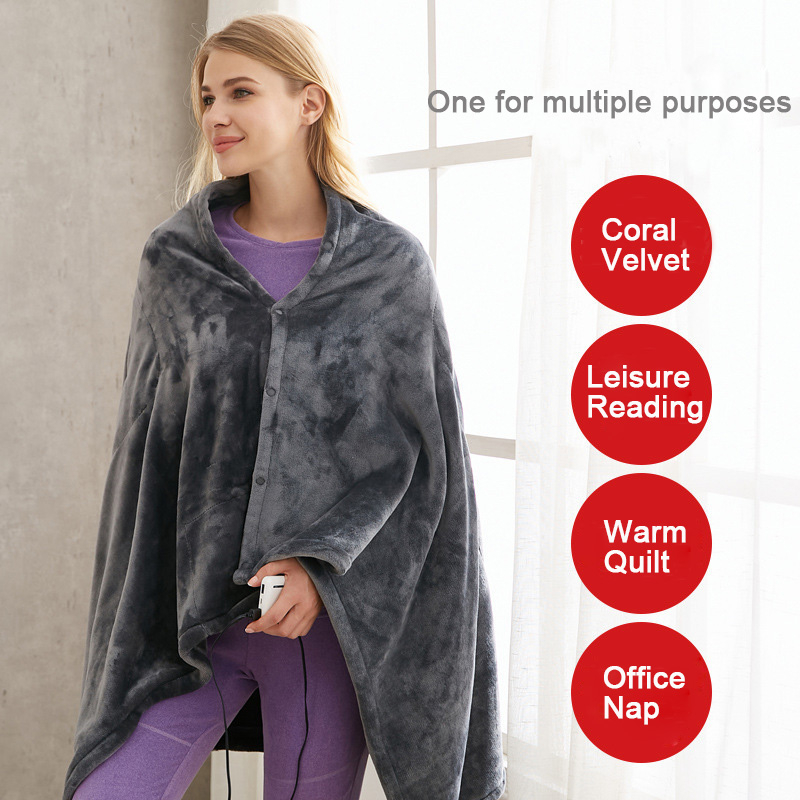 Electric Blanket USB Multi-function Adjustment Low Pressure Heating Blanket Warm Blanket for Convenient Travel