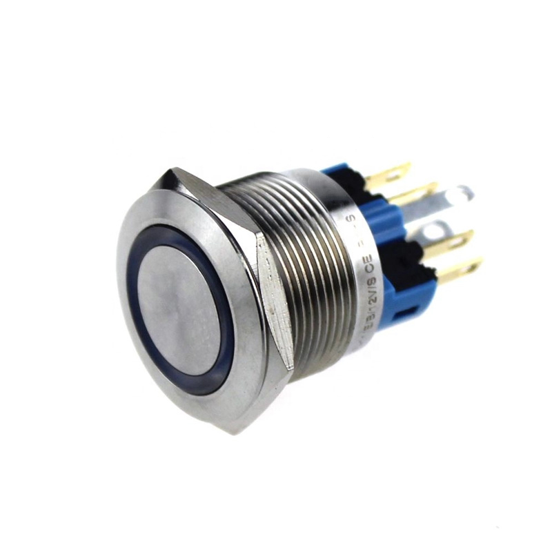 22mm install size ABS22S-P11Z-E latching IP67 push button switch
