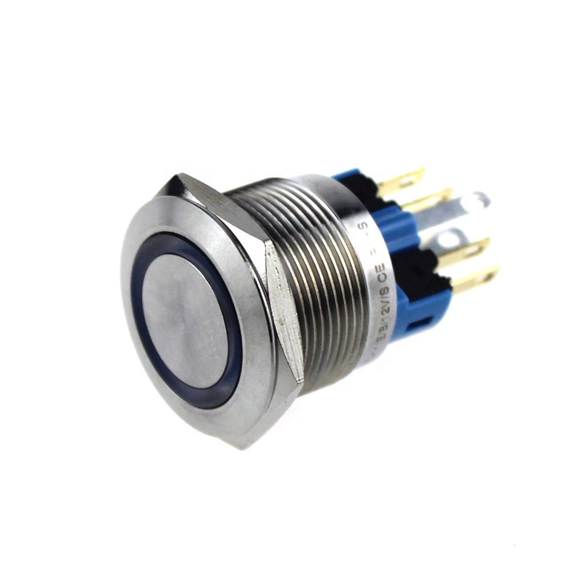 22mm install size ABS22S-P11Z-E latching IP67 push button switch